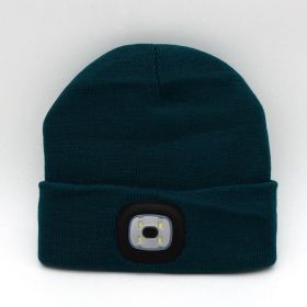 LED Knit Hat Button Cell Type Knitted Hat With Light Glowing (Color: Peacock, Style: C)