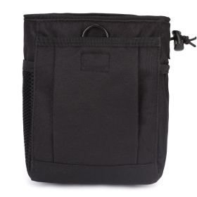 Recycling bag Sundries bag men's camouflage site work outdoor mountaineering storage tactical waist pack storage bag (Color: Black)