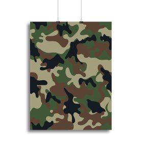 Army military camouflage Canvas Print or Poster (Type: Standard Framed Canvas Print, size: 16" x 12" / 42cm x 30cm (approx))